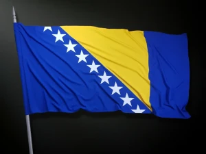 Zastava BiH PREMIUM SATEN 200 x 100 cm (šivena)