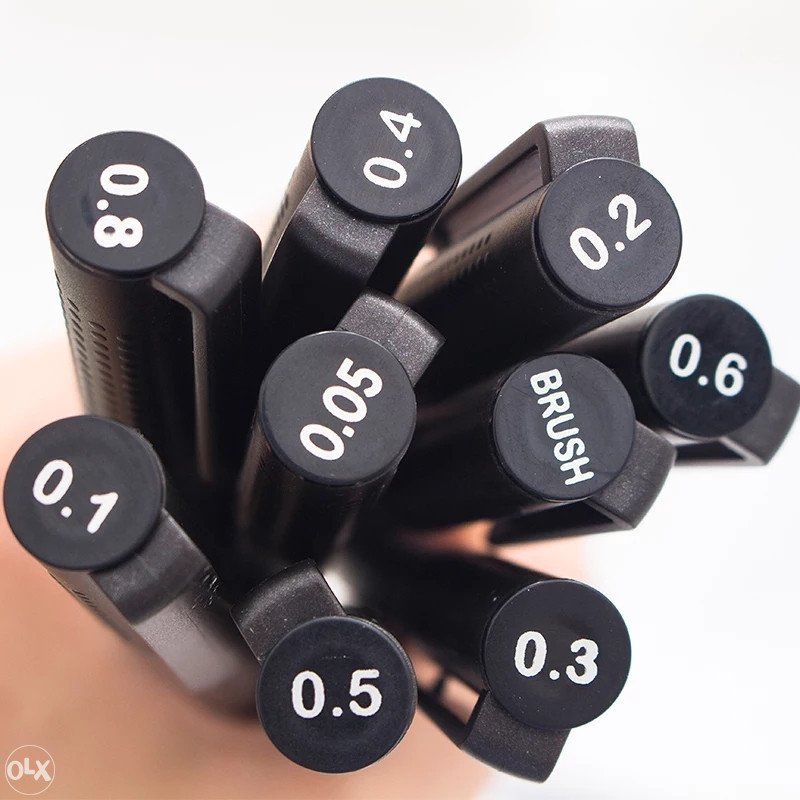 Set od 5 Pigment olovki za tehničko crtanje - Rapidografi - OLX.ba