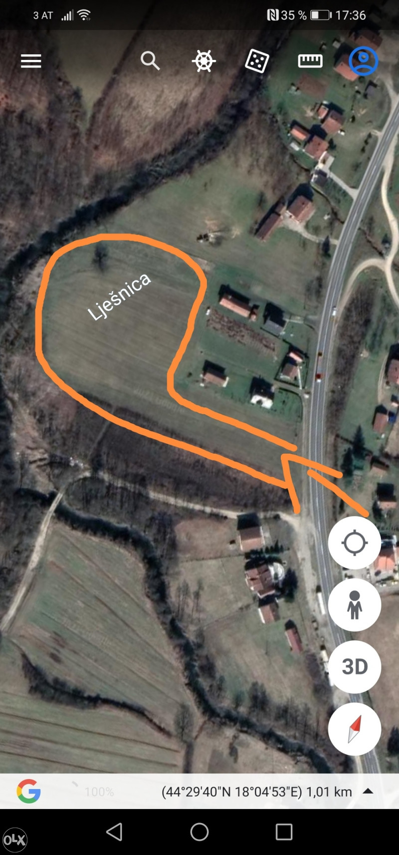 Zemljište Žepče, uz magistralni put M17. 8400m2