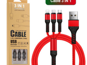 Kabal za punjenje USB 3u1 iPhone, micro, Type C