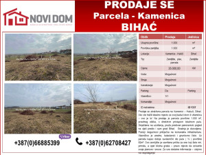 PRODAJE SE - Zemljište - Kamenica - HUKIĆI - BIHAĆ