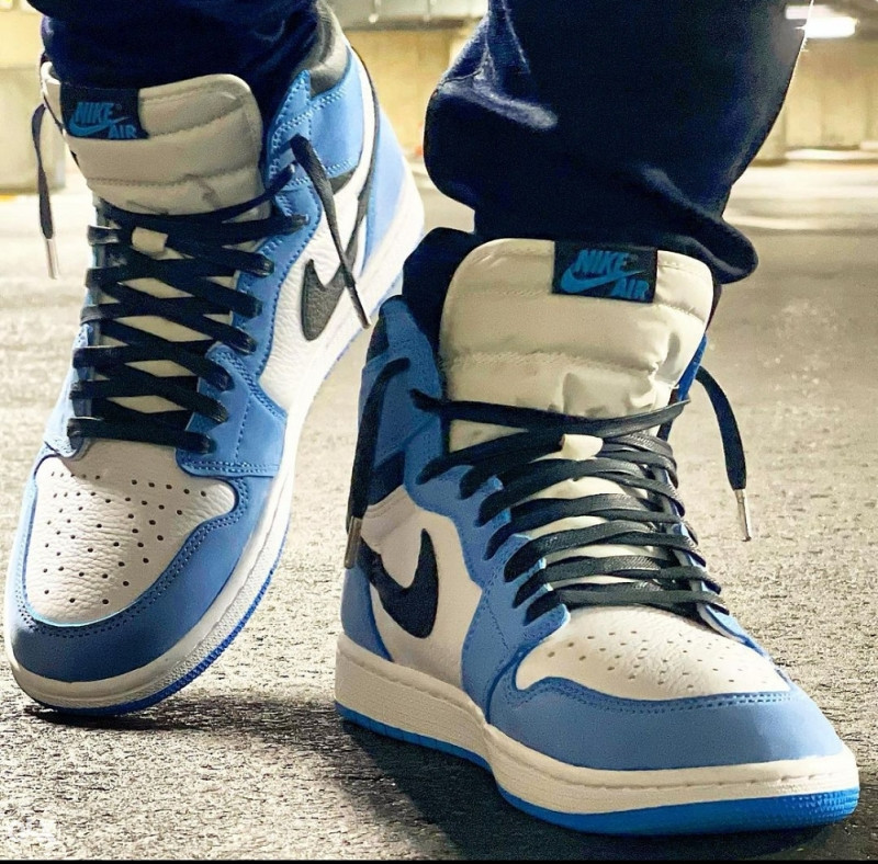 jordan 1 university blue 2021 on feet