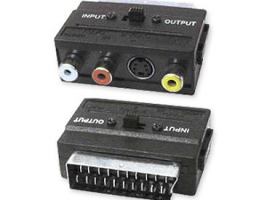 Adapter Scart m - 3x RCA   S-VHS ž, sa Prekidačem