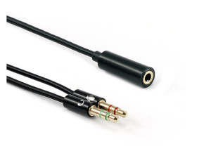 SBOX KABAL 3,5mm F. 4Pin - 2 X 3,5mm M. 3Pin 0,2M