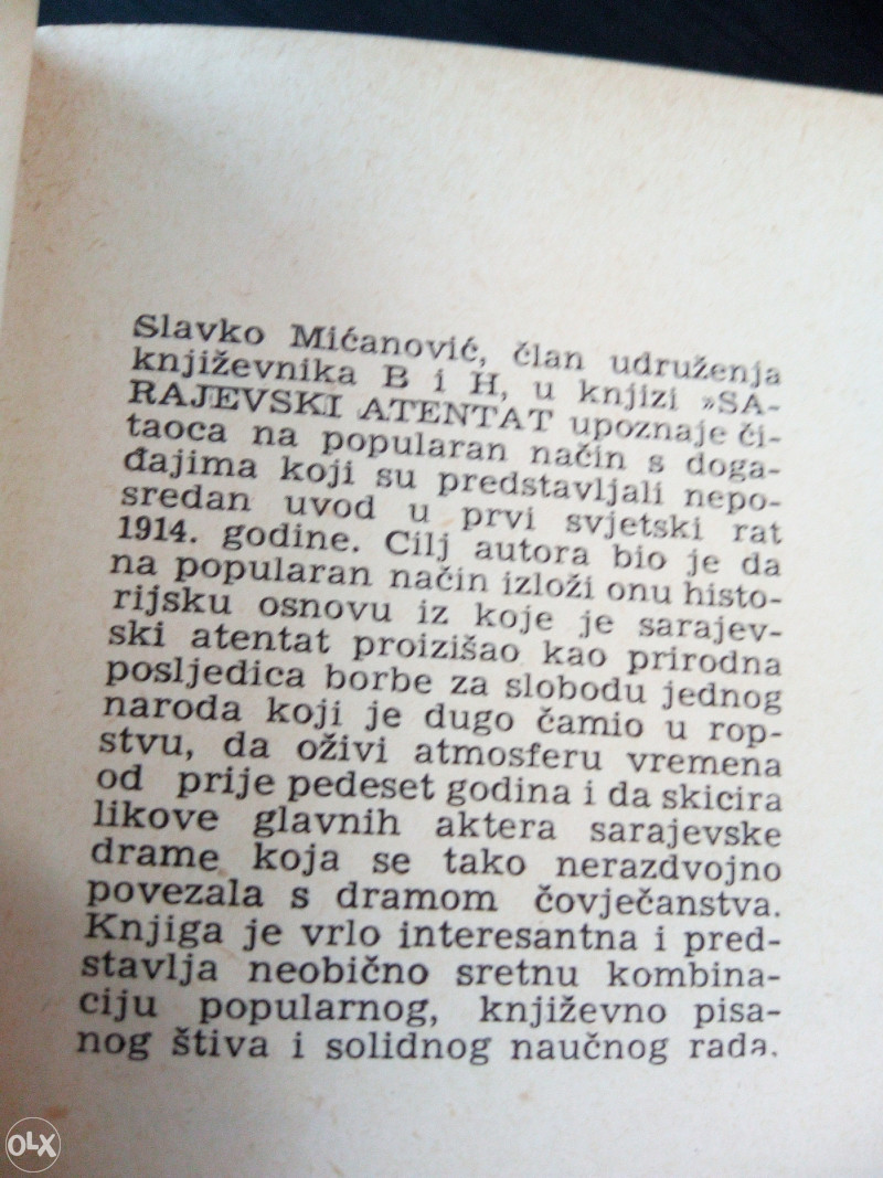 Knjige , Slavko Mićanović - Sarajevski atentat