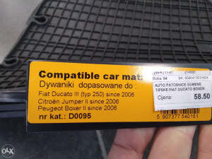 PATOSNICE PODMETAČI GUMENI FIAT DUCATO 3 CITROEN JUMPER