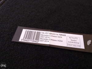 AUTO PATOSNICE TEPIH MERCEDES C 2007- (W204 / S204)