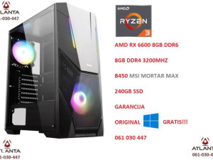 AMD Ryzen 5 Gaming PC RX 6600 8GB DDR6 gamer racunar