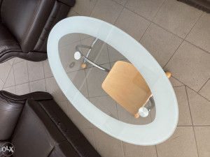 TALIJANSKI KLUB STOL - DRVO, STAKLO