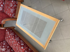 TALIJANSKI KLUB STOL STAKLO 2 KOMADA