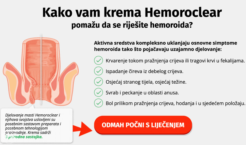 HEMOROCLEAR - KREMA ZA HEMOROIDE MAST PROTIV UPALE ŠULJEVA