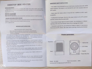Mini električna grijalica 500W