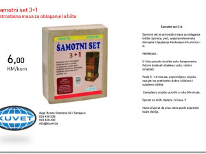 Šamotni set 3+1 , vatrostalna masa za oblaganje ložista