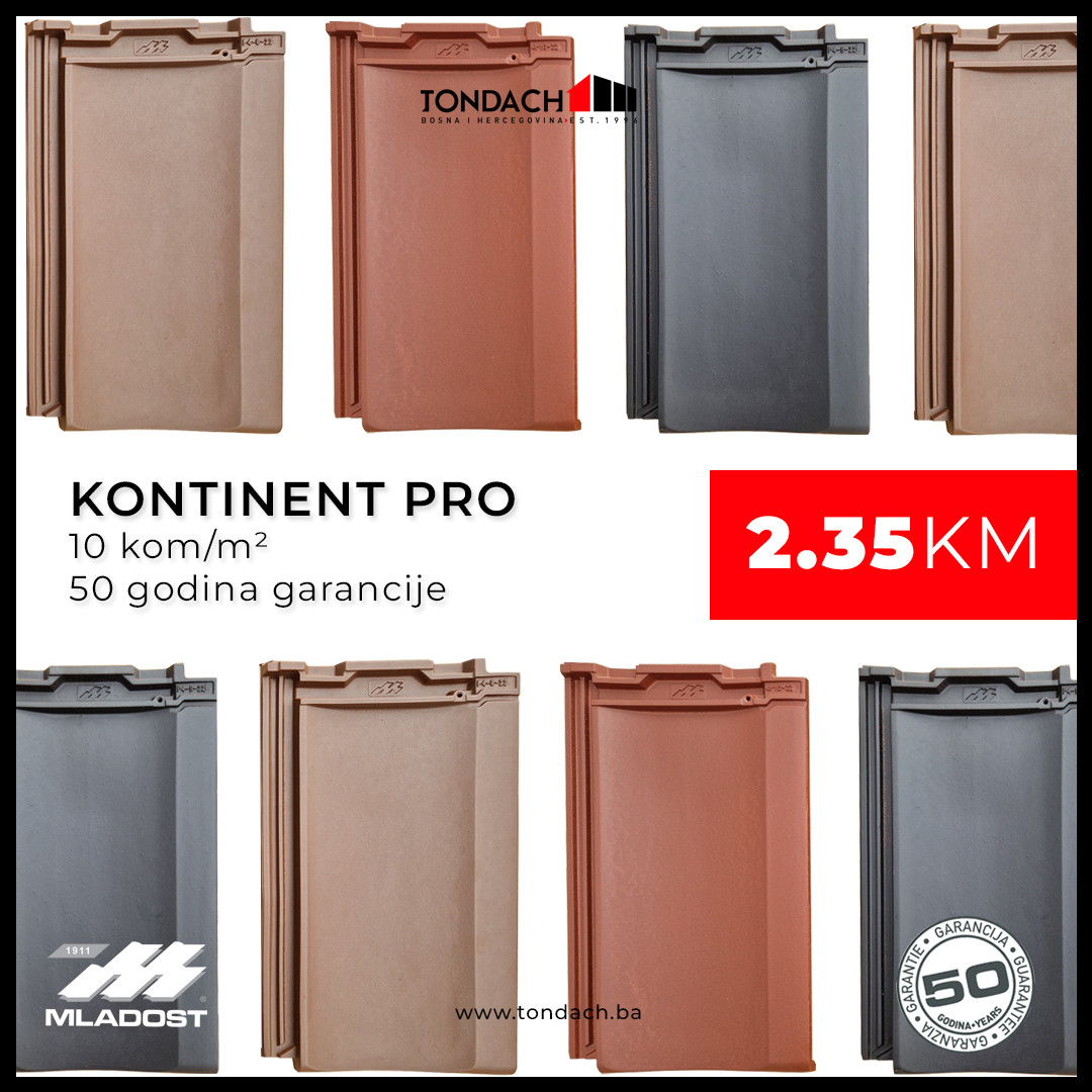 Tondach MLADOST Kontinent PRO glineni crijep za krov