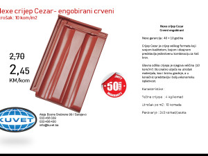 Akcija - Crijep NEXE Cezar crveni engobirani 10kom/m2