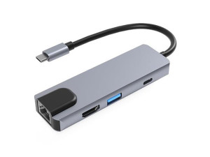 USB C HUB 6 u 1 USB 4k HDMI USB3.0 SD TF LAN