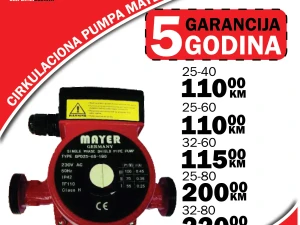 Cirkulaciona pumpa Mayer GPD - GARANCIJA 5 GODINA!