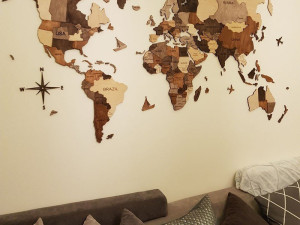 Karta Svijeta / 3d / Drvena / Samoljepljiva 062/546-546