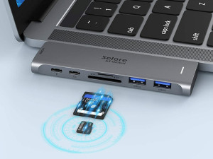 Selore USB C Hub MacBook Pro 7 in 2 USB C Adapter 