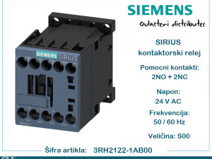 SIEMENS pomoćni sklopnik 2NO 2NC 24V AC 3RH2122-1AB00