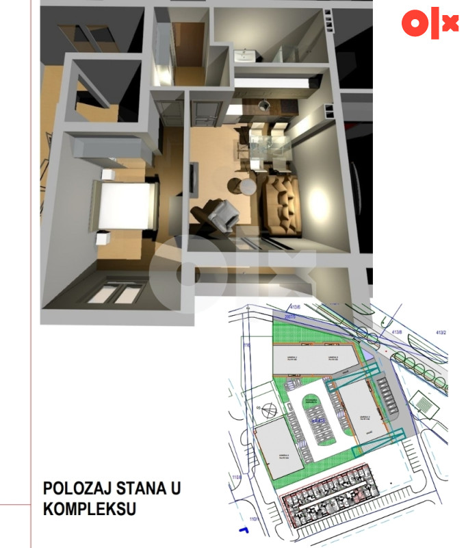 Stan 40 m2, Lazarevo 3
