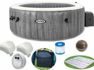 Intex JACUZZI Pure Spa Grey Wood Deluxe Set 28440