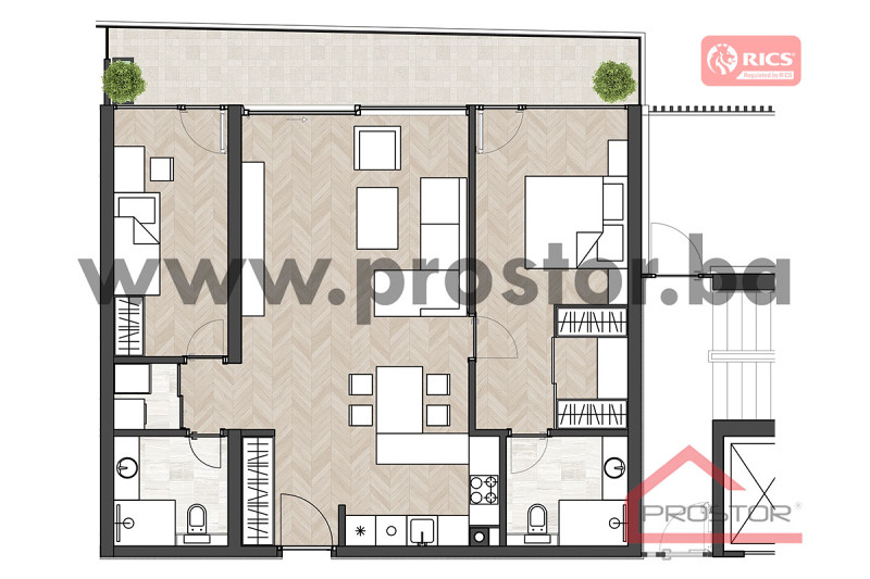 EKSLUZIVNA NOVOGRADNJA CENTAR! Trosoban stan 87-91m2 19