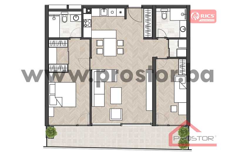 EKSLUZIVNA NOVOGRADNJA CENTAR! Trosoban stan 87-91m2 20