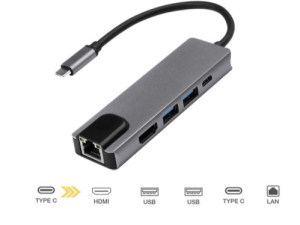 USB-C USB C Multiport 5/1 HDMI HUB RJ45 3.0 (34993)