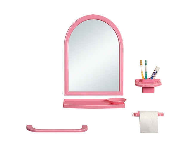 Ogledalo za kupatilo / wc komplet roze set