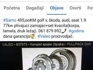 Set kvacila zamajac GOLF V 1.9 77kw do 1.8.22