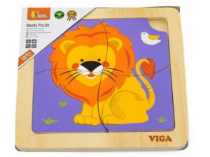 Viga drvena slagalica puzle LAV 4 dijela puzzle NOVO