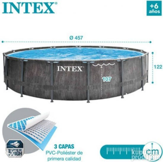 Bazen INTEX 457x122cm GREYWOOD *NOVI MODEL* Top ponuda!
