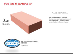 Puna cigla NF 250*125*65 mm