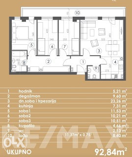 Na prodaju završen četvorosoban stan od 92m2