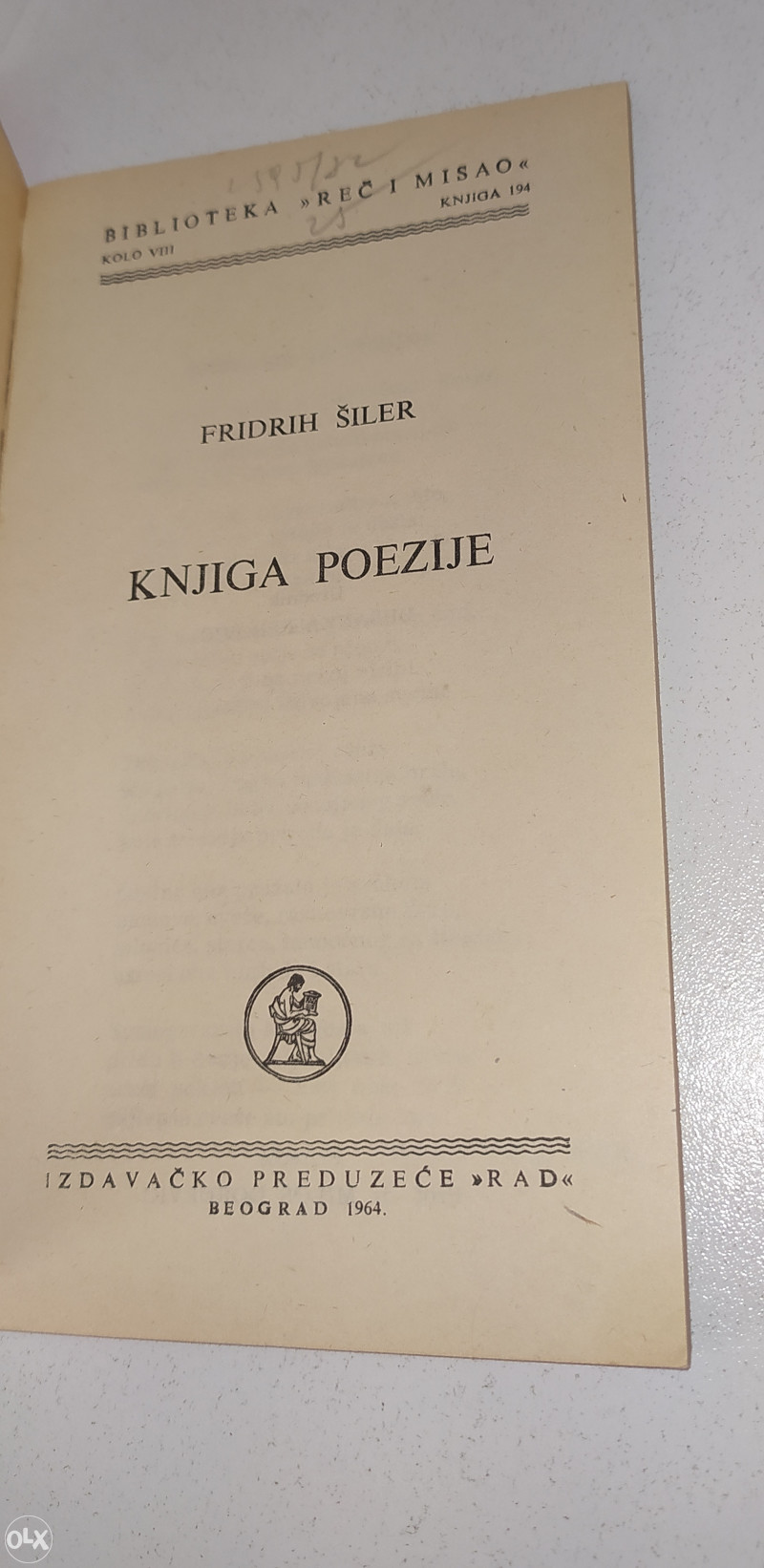 ŠILER - KNJIGA POEZIJE