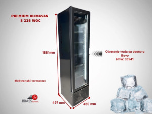 PREMIUM Klimasan S225WOC-Black-Single Door Cooler-Slim