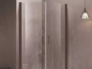 Tuš kabina polukružna mat crna 90×90 Eckle