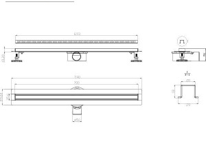 Tuš kanalica Premium 70cm Eckle