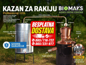 Kotao kazan za rakiju 120 litara Destilator Professional Subotica