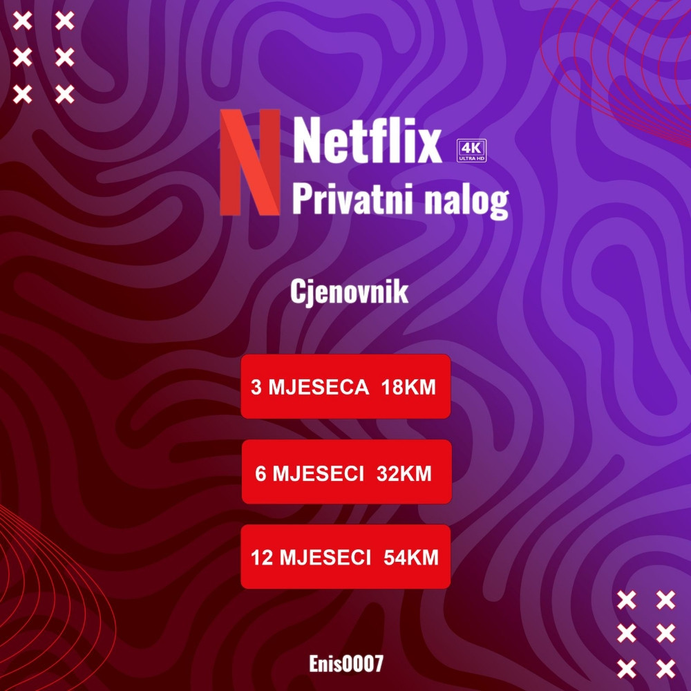 Netflix Premium 4K UHD Account (nalog) [1/3/6 MJESECI]