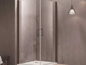 Tuš kabina kvadratna crna mat 900x900x2000 Eckle