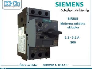 Motorna zaštitna sklopka  2.2-3.2 A S00  3RV2011-1DA15