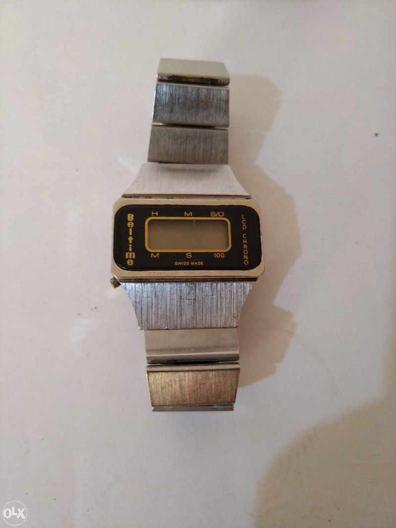 Vintage Beltime LCD chrono Swiss sat Ručni Satovi