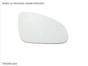 Staklo za retrovizor desno astra J 09-15