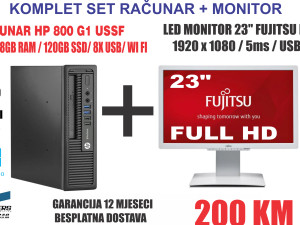 RAČUNAR + 23" MONITOR -  i5 4590 / 8GB RAM / SSD / WI FI /