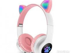 Dječije Bluetooth slušalice Cat Ear Pink/plave