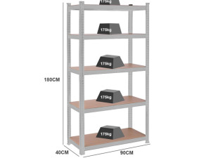 Extra ojačana metalna polica 180x90x40 cm 875 kg