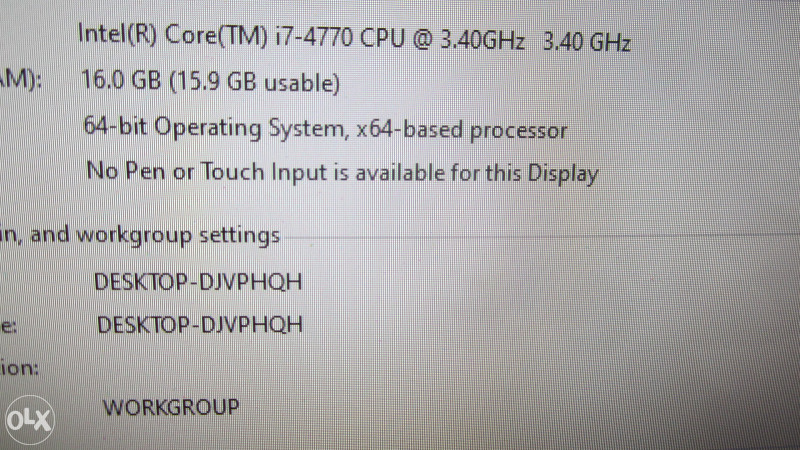 i7 4790  / 16 GB / 256 SSD + 1000HDD / rx 570