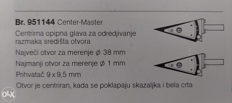 Centrirna opipna glava za visinomjer